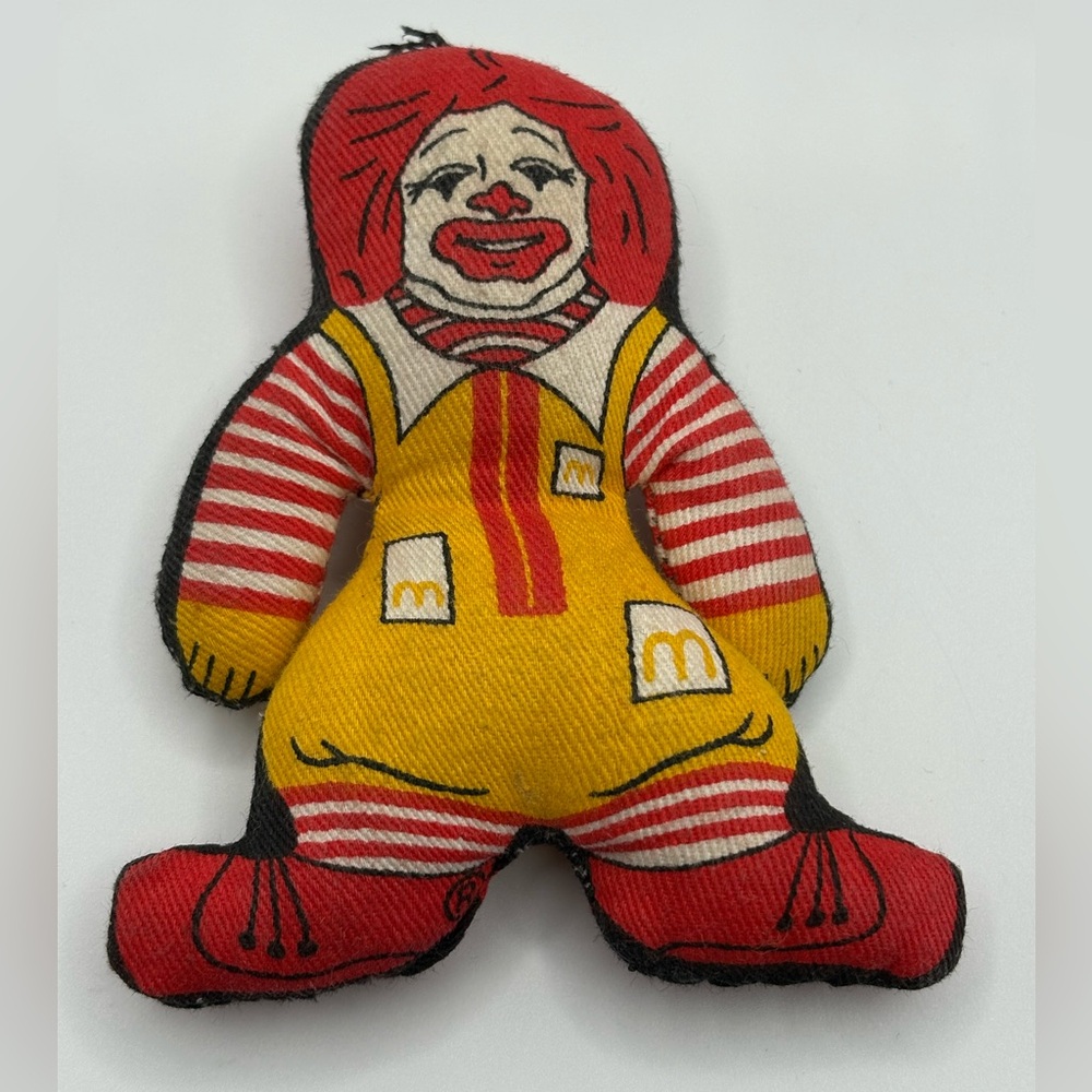 VTG 1970's Ronald McDonald Mini Stuffed Rag Doll 4" Tall Ornament Toy Used